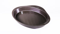 asimetriA Fuente ovalada de metal con agarre fácil 35x23 cm