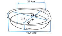 asimetriA Fuente ovalada de metal con agarre fácil 35x23 cm